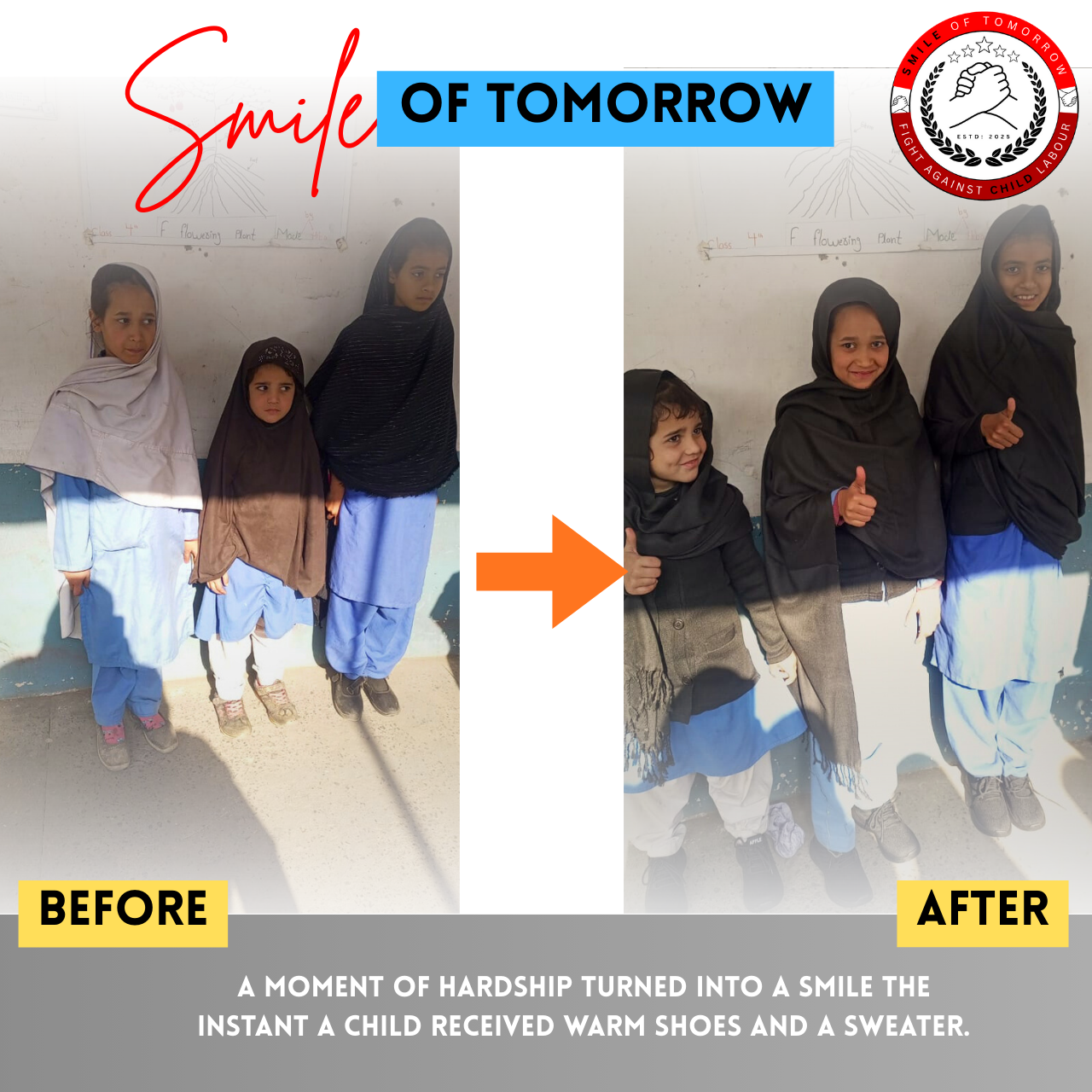 Smile of Tomorrow Winter Support Program (Shoes & Sweaters Distribution)